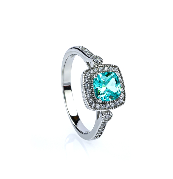 Anillo de Plata Micropave Paraiba