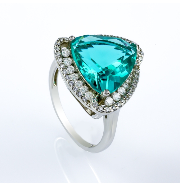 Anillo de Paraiba Grande En Plata