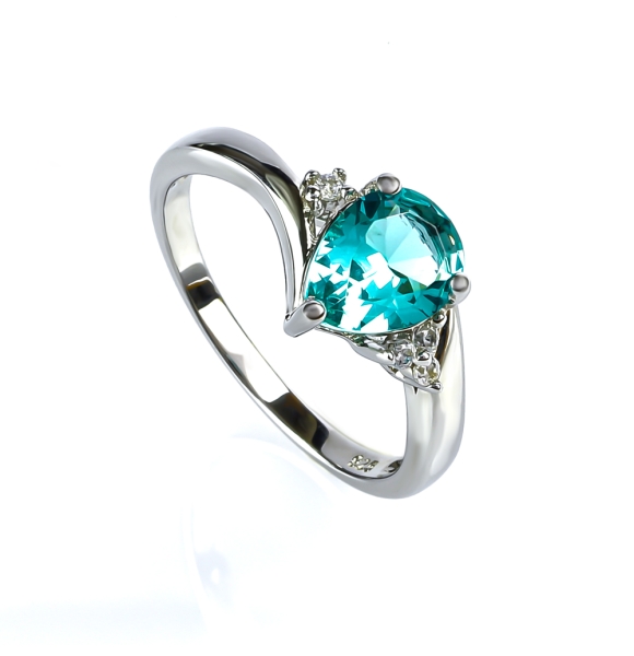 Anillo de Paraiba en Plata .925