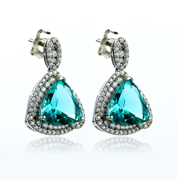 Aretes de Paraiba Grande En Plata
