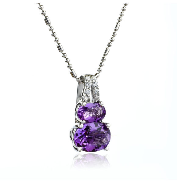 Dije de Plata con 2 Piedras de Amatista