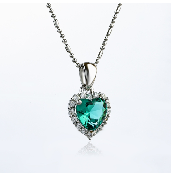 Dije de Corazon Plata Con Paraiba