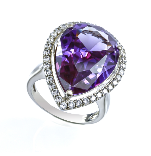 Anillo de Plata Con Amatista Piedra Grande