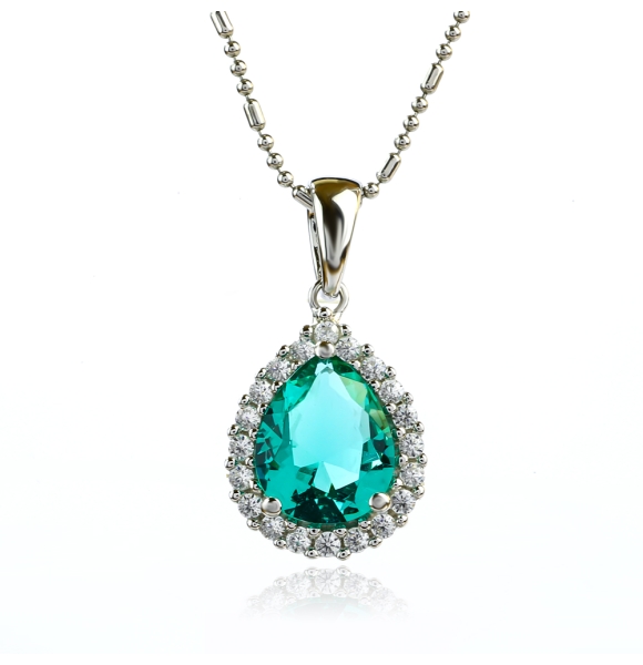 Dije de Plata Piedra de Paraiba En Corte de Pera