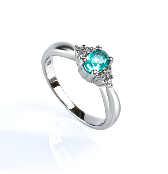 Anillo de Paraiba Con Plata 925