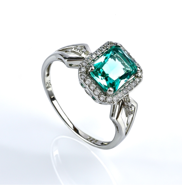 Anillo de Plata De Ley 925 con Paraiba