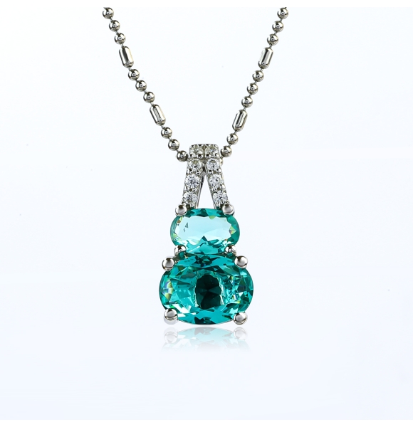 Dije de Plata con 2 Piedras de Paraiba