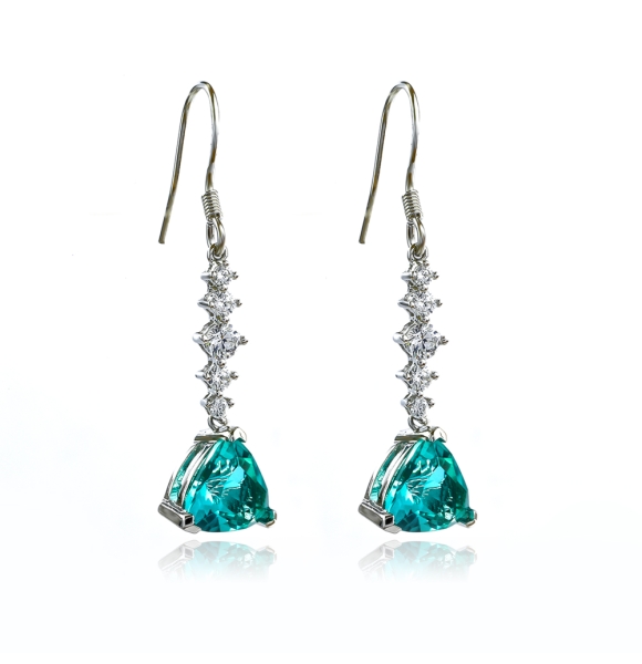 Aretes de Paraiba en Plata de Ley .925