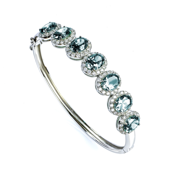 Brazalete de Alejandrita Cambia de Color en Plata Esterlina .925