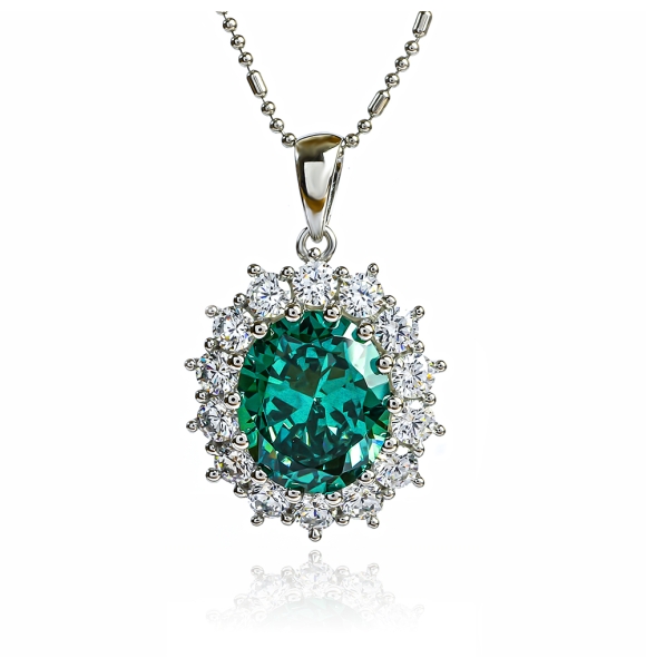 Dije de Alejandrita Con Plata 925 Estilo Princesa Diana