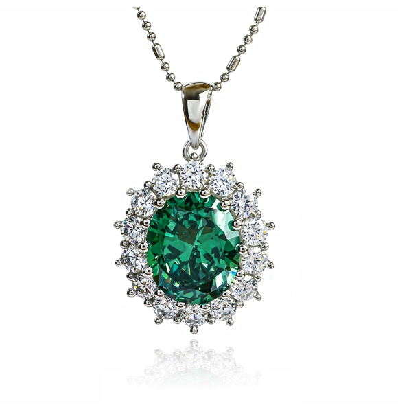 Dije de Alejandrita Con Plata 925 Estilo Princesa Diana