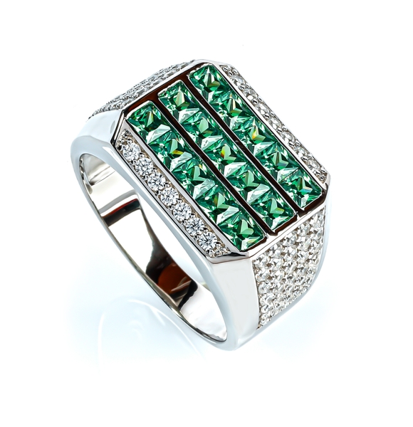 Anillo de Alejandrita Para Hombre Plata