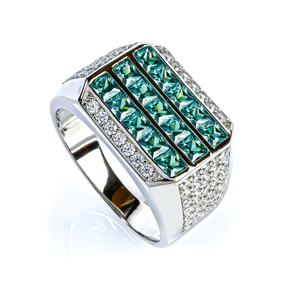 Anillo de Alejandrita Para Hombre Plata