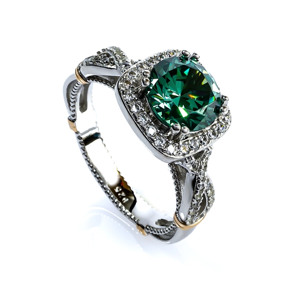 Anillo de Alejandrita en Plata .925 Azul a Verde