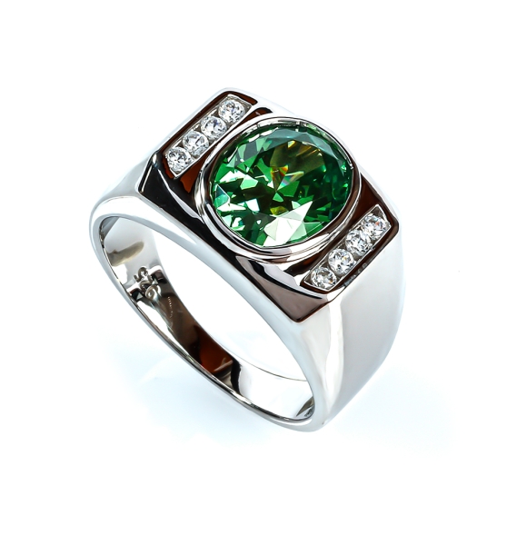 Enorme Anillo De Alejandrita De Corte Ovalado Para Hombre Plata