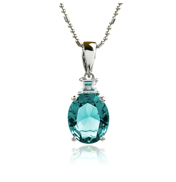 Dije de Plata de Ley con Alejandrita ( Verde/Azul )