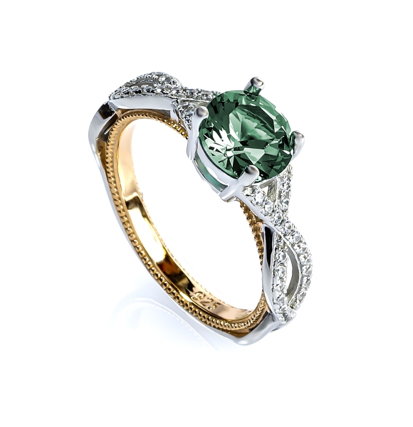 6 mm Anillo de Alejandrita Cambia de Color Corte Redonda .925