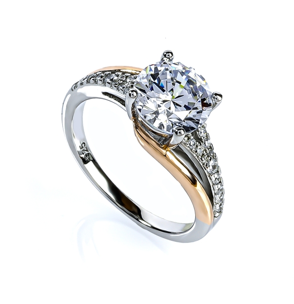 Anillo de Plata .925 Compromiso 9 mm Piedra