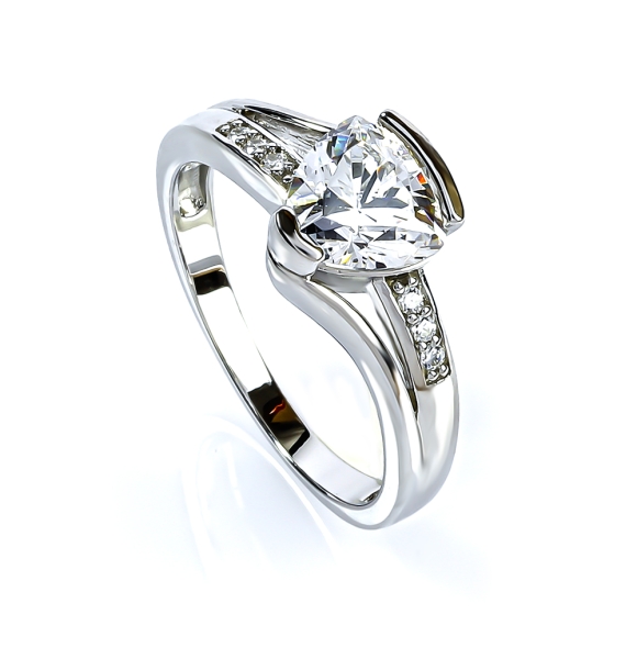 Anillo de Plata .925 Compromiso 8 mm x 7 mm Piedra