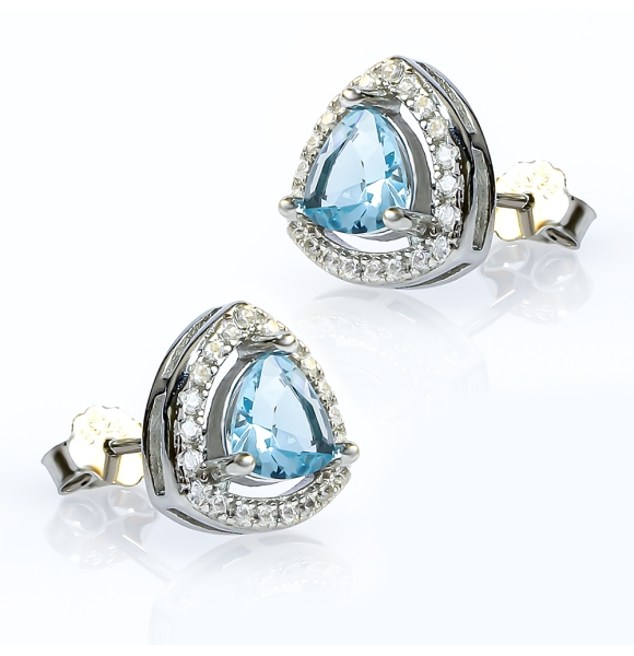 Aretes de Plata con Aguamarina