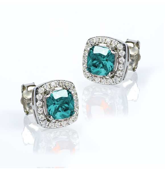 Pendientes de Plata Esterlina con Aguamarina