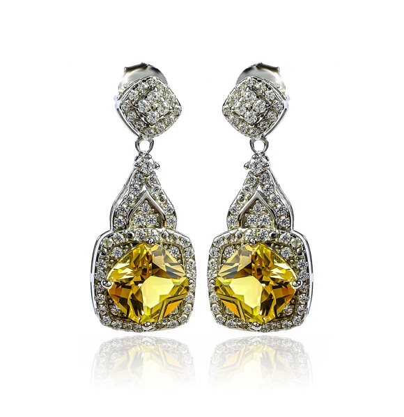 Cambio de color Alejandrita Juego de plata Amarillo Verde