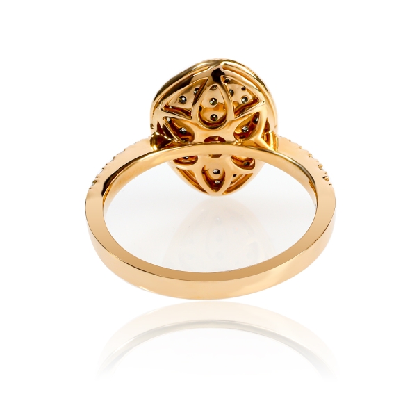 0.60 Ctw Anillo de Oro Amarillo de 14K con Diamante Chocolate