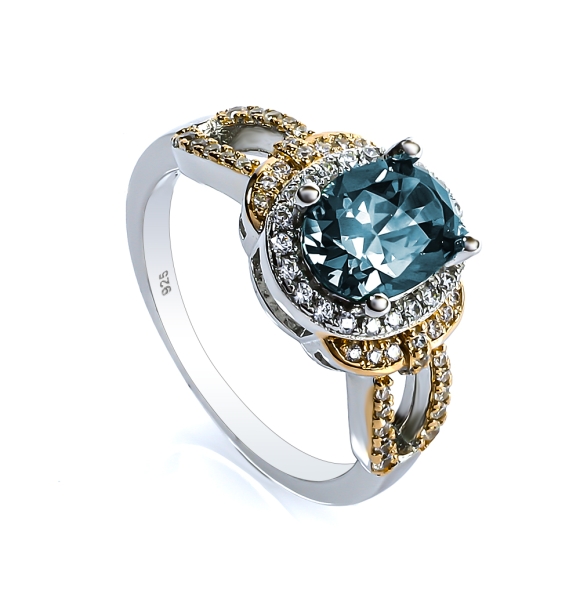 Anillo de 8 mm x 6 mm Alejandrita en Plata de Ley