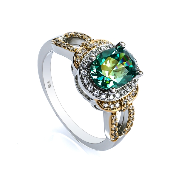 Anillo de 8 mm x 6 mm Alejandrita en Plata de Ley