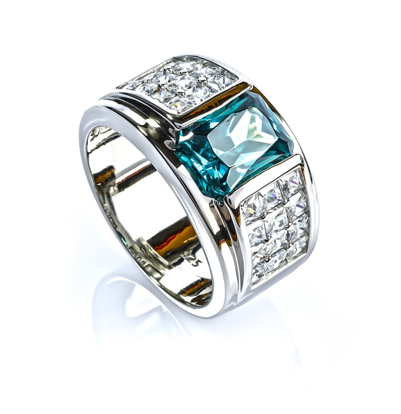 Anillo de Alejandrita Para Hombre Plata Cambia de Color