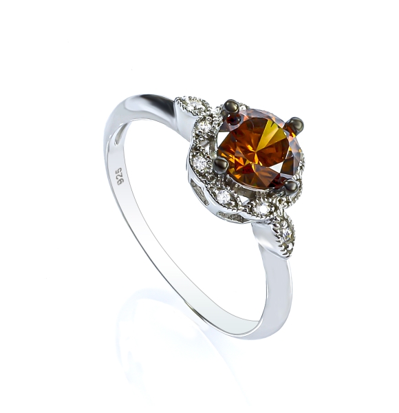 Anillo de Diamante Chocolate Corte Brillante