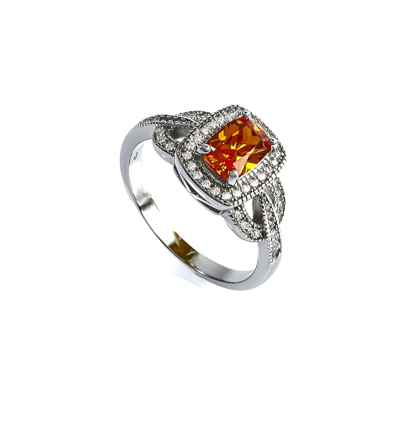 Anillo de Opalo de Fuego Con Plata