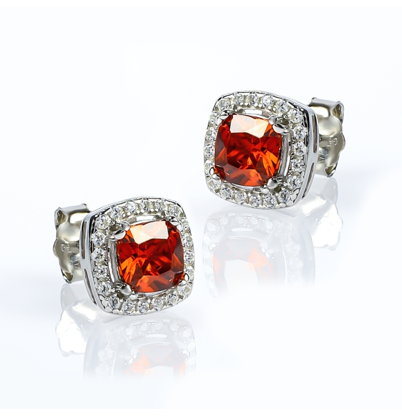 Pendientes de Plata Esterlina con Opalo de Fuego