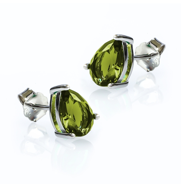 Aretes de Peridoto en Plata de Ley