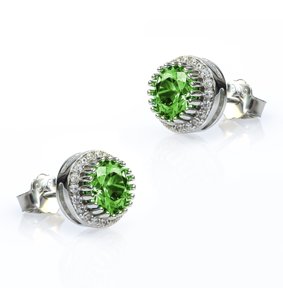 Pendientes de Plata Esterlina con Peridoto
