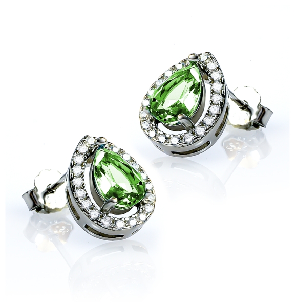 Aretes de Plata de Ley con Peridoto