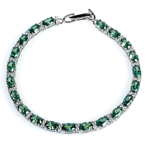 Brazalete de Alejandrita Gemas Pequeñas Ovaladas