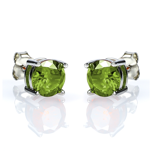 Aretes con Peridoto en Plata .925
