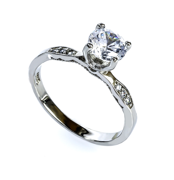 7 mm Anillo de Boda Solitario en Plata .925