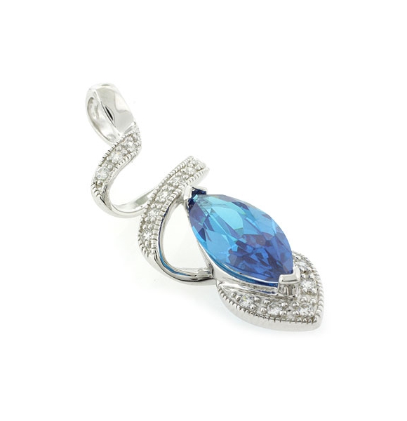 Dije de Plata de Ley con Topacio Azul