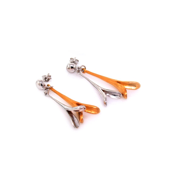 Aretes D'Manis con Plata .925 y Baño de Oro 14K