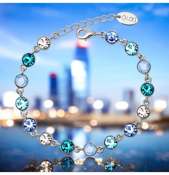 Hermosa Pulsera de Swarovski con Cristales Azul