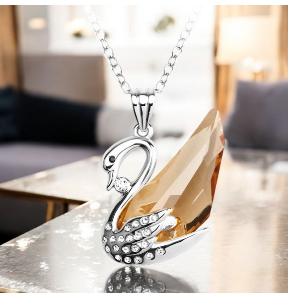 Cristal Swarovski Collar de Cisne Un Diseño Muy Elegante