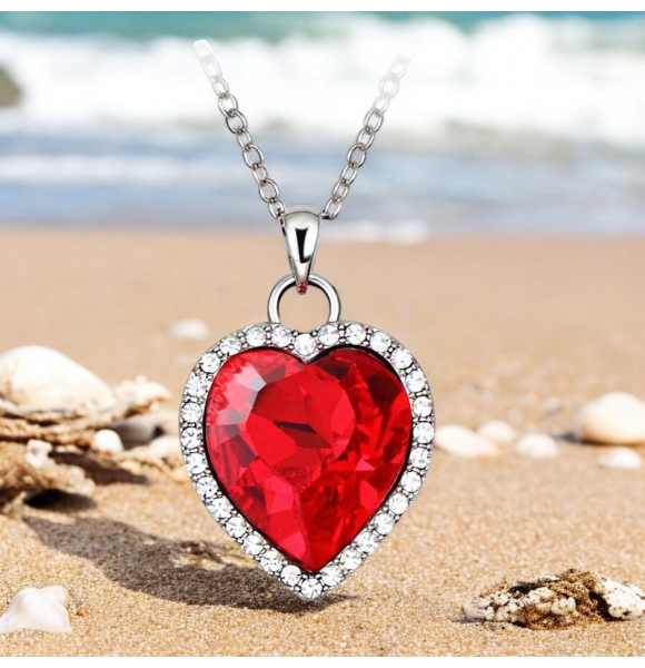 Hermoso Collar de Corazón con Cristal Swarovski