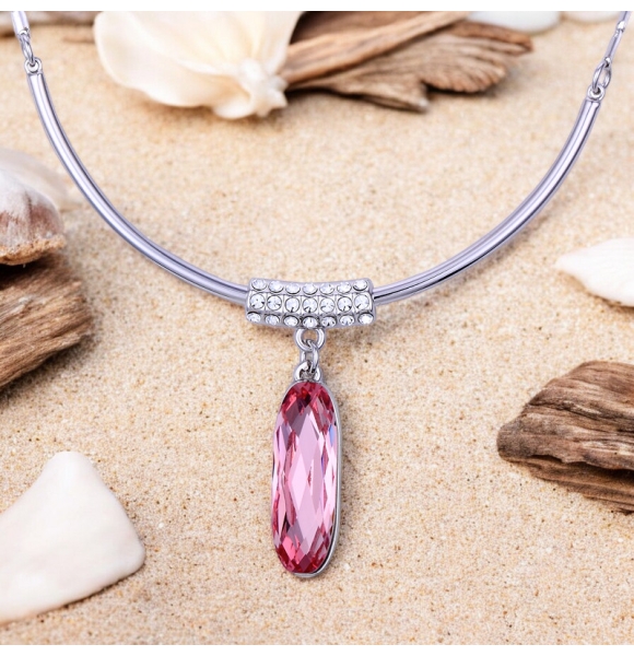Lindo Collar de Cristal Swarovski Rosa