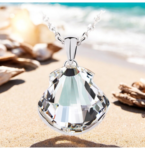 Collar Swarovski de Concha Color Blanco