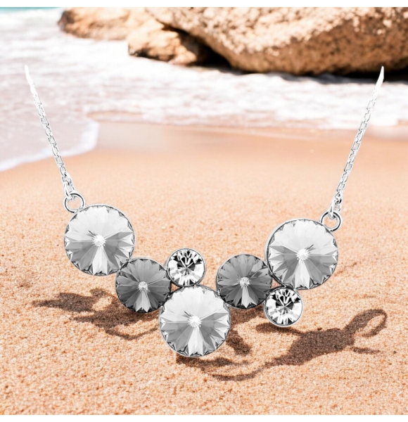 Collar de Cristales Swarovski Color Blanco