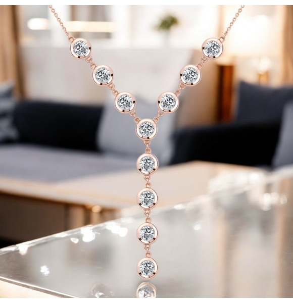 Collar de Cristales Swarovski con Baño de Oro Rosa de 18K