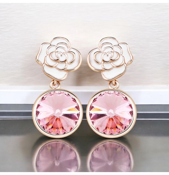 Divinos Aretes con Baño de Oro Rosa 18K