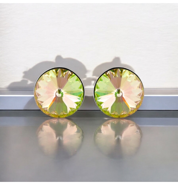 Aretes Solitarios de Color Amarillo de Cristal Swarovski